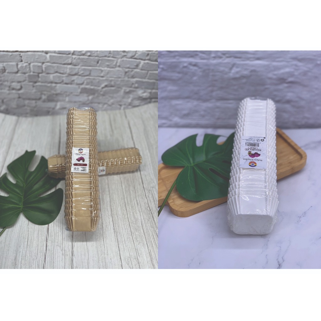 ถ้วยบราวนี่สี่เหลี่ยม สีขาว / สีคราฟ ขนาด 6*6*3cm.