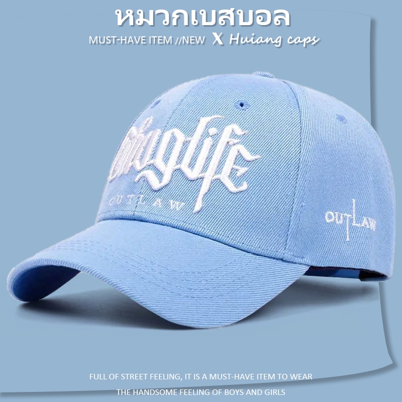 หมวกเบสบอล Thuglife ปักลายตัวอักษร แฟชั่น สไตล์เกาหลี หมวกสำหรับกิจกรรมนอกประตู สําหรับผู้หญิง และผู้ชาย สามารถปรับได้