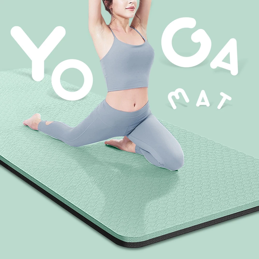 Fitness เสื่อโยคะ TPE ทูโทน yoga mat แผ่นรองโยคะ หนา 6mm กันลื่น thumbnail 3