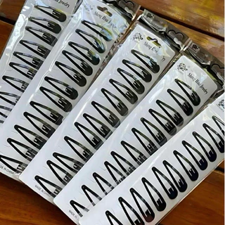 กิ๊ปดำติดผม กิ๊ฟดำแบบแปะ แผง 12 ตัว ยกแพค 12 แผง สินค้าพร้อมส่ง