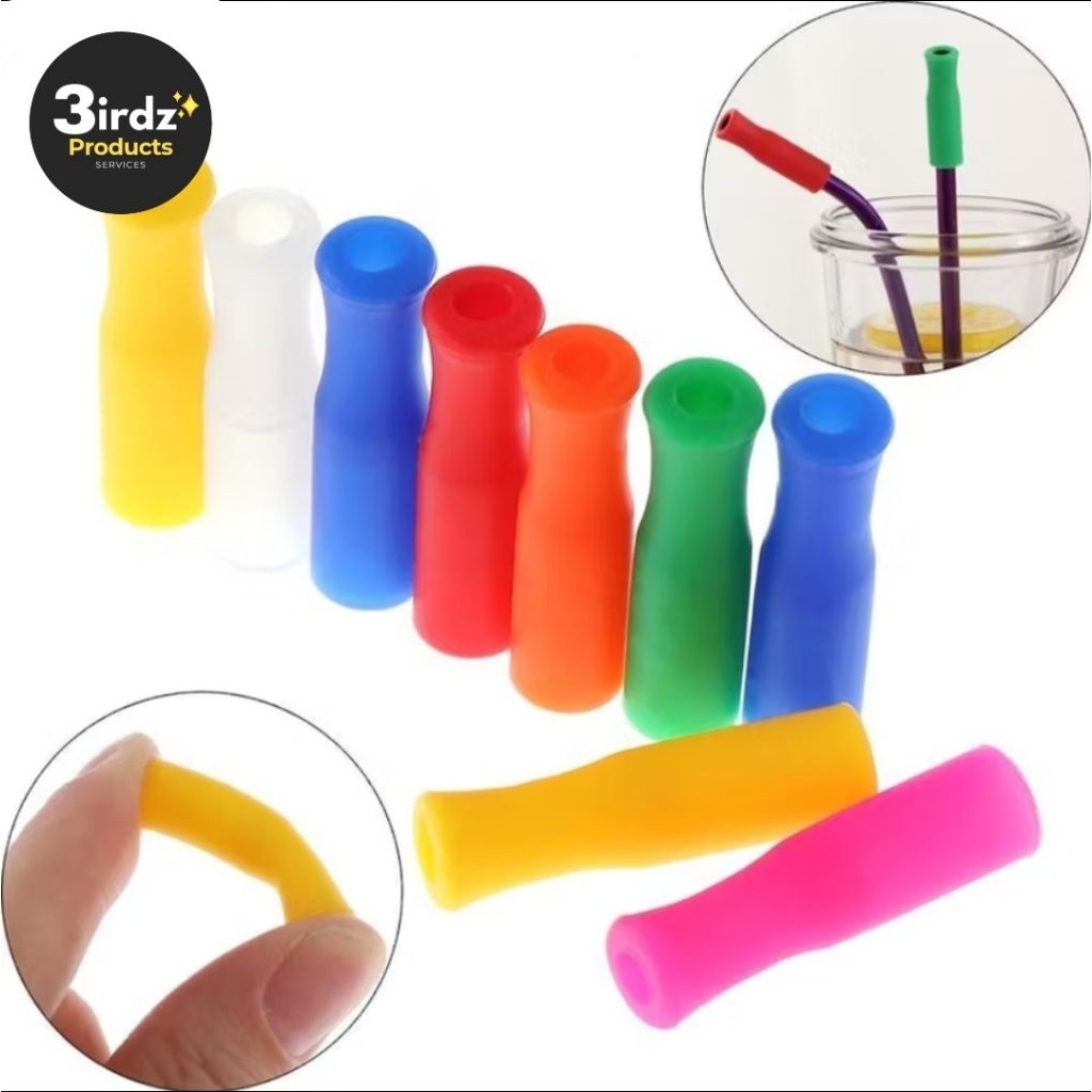 ซิลิโคนหุ้มปลายหลอดดูดน้ำ Silicone Tips ขนาด6mm./8mm. (จัดส่งแบบสุ่มคละสี)