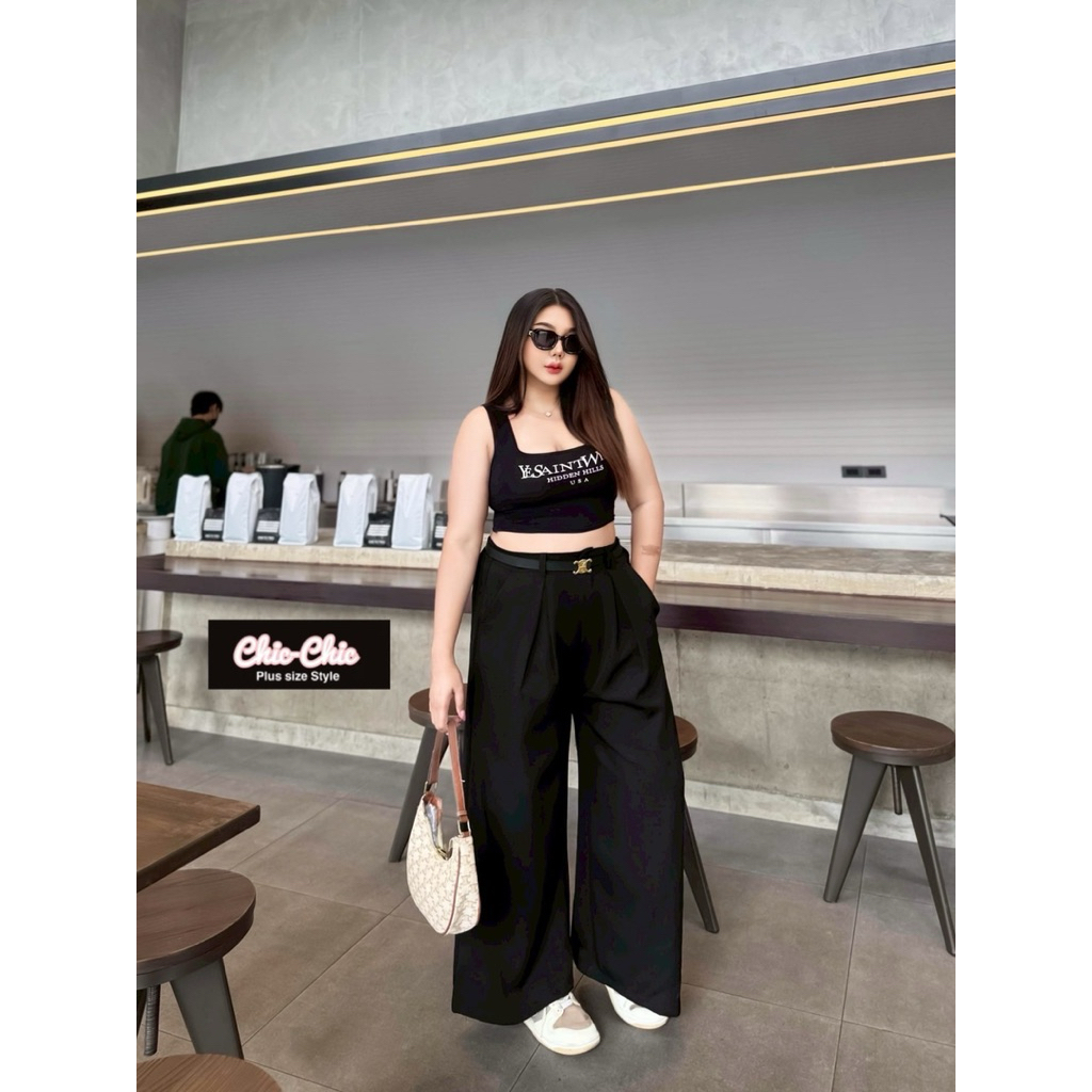 (YY) กางเกงขายาวเอวสูง+เข็มขัดตามรูป กระดุมหน้า ทรงสวย เป๊ะ ใส่แล้วพรางหุ่น ขายาวเรียว เสื้อผ้าสาวอวบอ้วน ไซส์ใหญ่ - รูปที่ 3