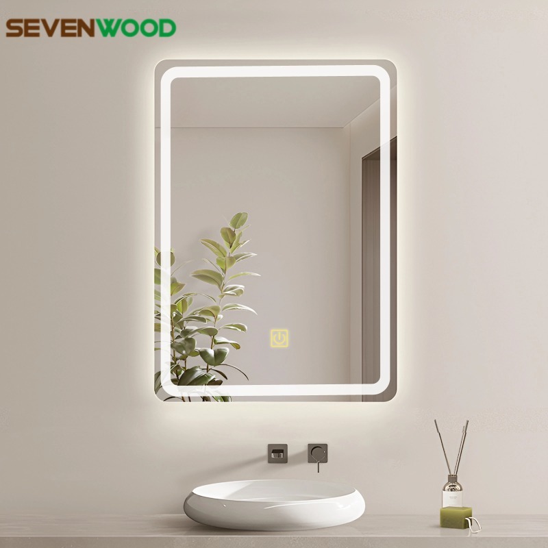 SEVENWOOD กระจก bathroom mirror ห้องน้ํา กระจกมีไฟ กระจก led กระจกแต่งหน้า กระจกแขวน ควบคุมด้วยระบบสัมผัส ปรับแสงได้ 3ส