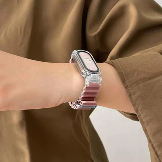 สายนาฬิกาซิลิโคนแบบมารีนสำหรับ Xiaomi Mi Band 7/8/9/10, สายนาฬิกาสำหรับกีฬาสำหรับ Xiaomi Mi Band 3/4/5/6