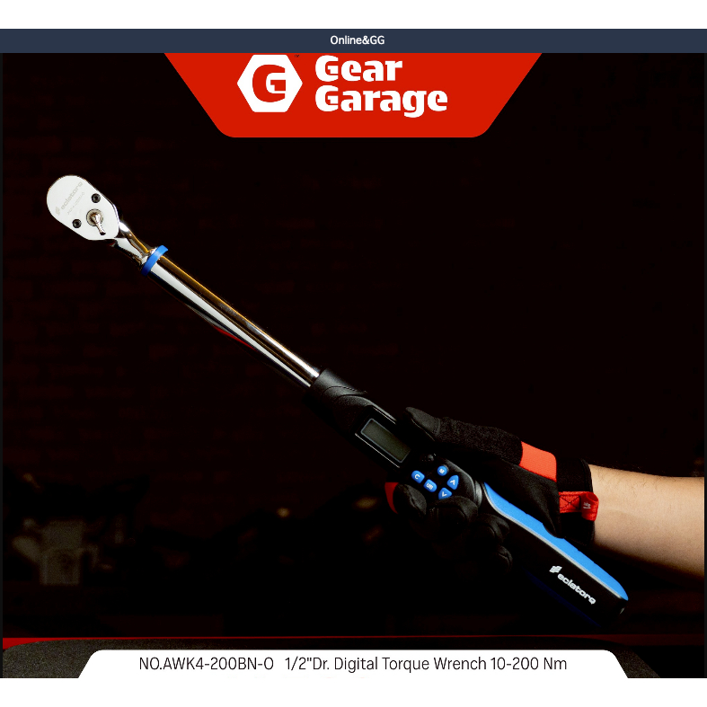 ประแจปอนด์ดิจิตอล ขนาด 1/2 นิ้ว  (10-200 นิวตันเมตร)  ECLATORQ NO.AWK4-200BN-O 1/2" DIGITAL ANGLE TO