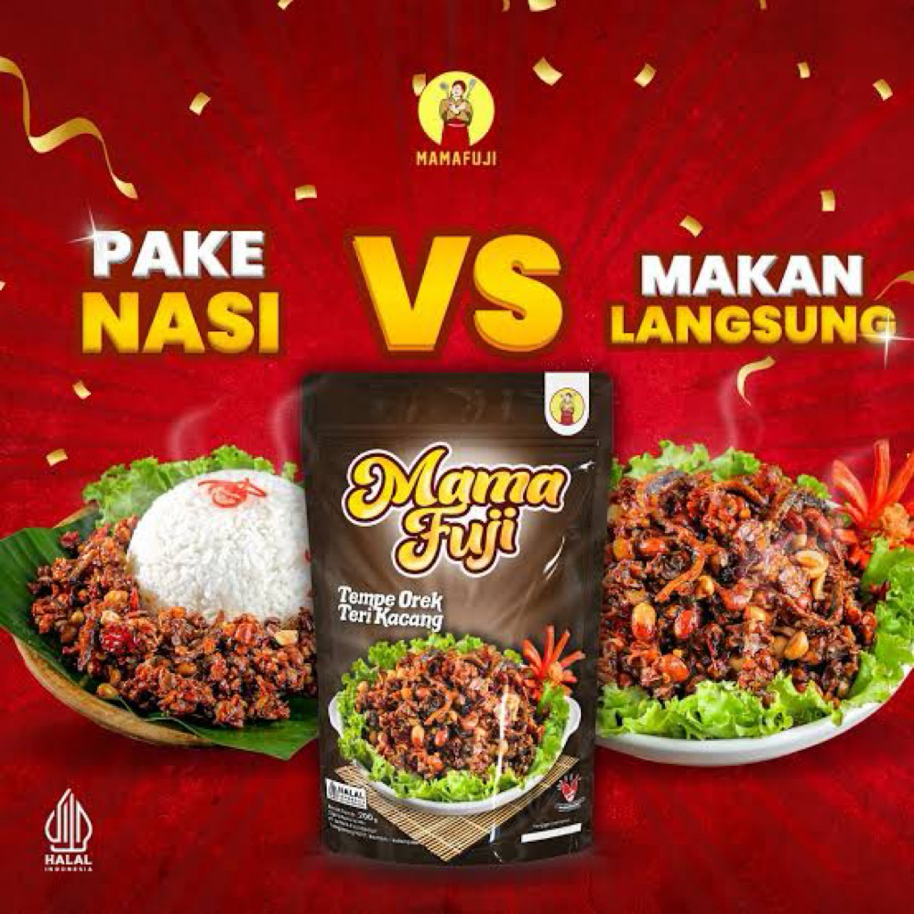 Indonesia Tempe Orek Teri Kacang Mama Fuji 200 gram / Fried Tempeh , Anchovies, and Peanuts Stir Fry