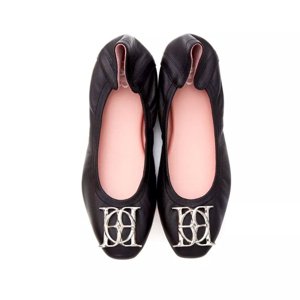 O&B รองเท้าหนังแกะ รุ่น AUDREY CREST IN SILVERY BLACK-11087SS06687F_F5BKXX