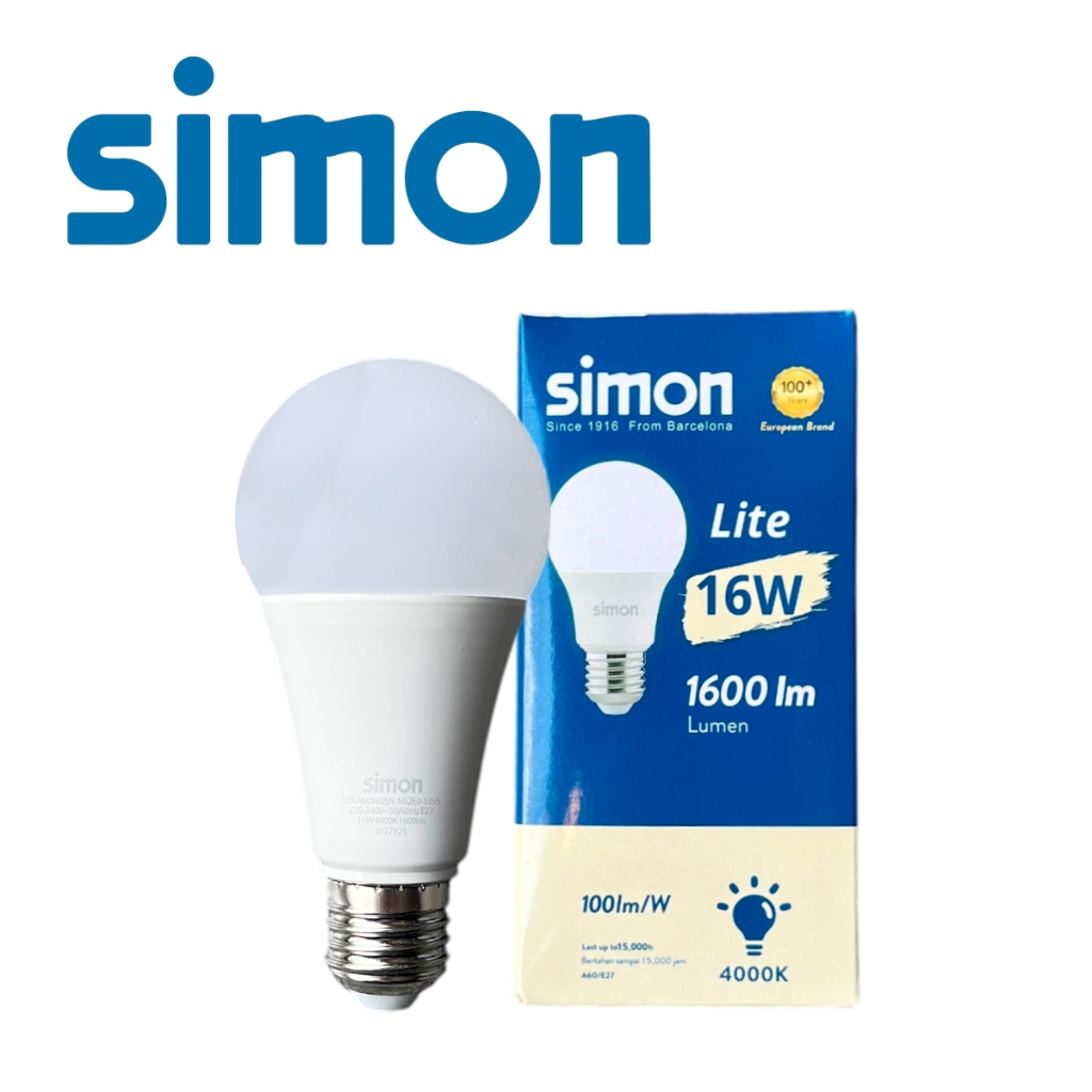 Dento หลอดไฟ LED Bulb Lite 16W A60 4000K Cool White ขั้ว E27 "SIMON" #SIM-1355