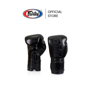 Fairtex นวมชกมวย BGV14 Solid Black นวมมวยหนังไมโครไฟเบอร์ ทน เบา นวมต่อยมวยสำหรับฝึกซ้อมหรือแข่งขัน | Boxing Gloves