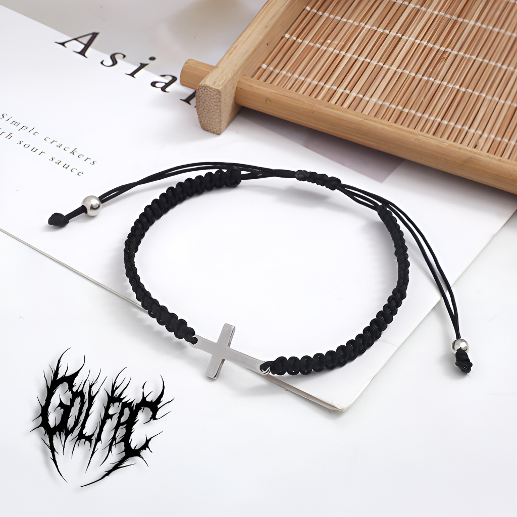 GOLFPC กำไลแฟชั่น Unisex ไม้กางเขน เชือกถักเรียบหรู ใส่สบาย – โปรปัง