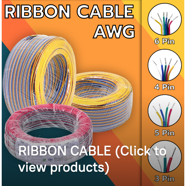 สายไฟ 22AWG สายแพร 3PIN,4PIN,6PIN RIBBON CABLE 22AWG  สายแพรใช้กับไฟLED RGB,RGBW ยาว 100เมตร