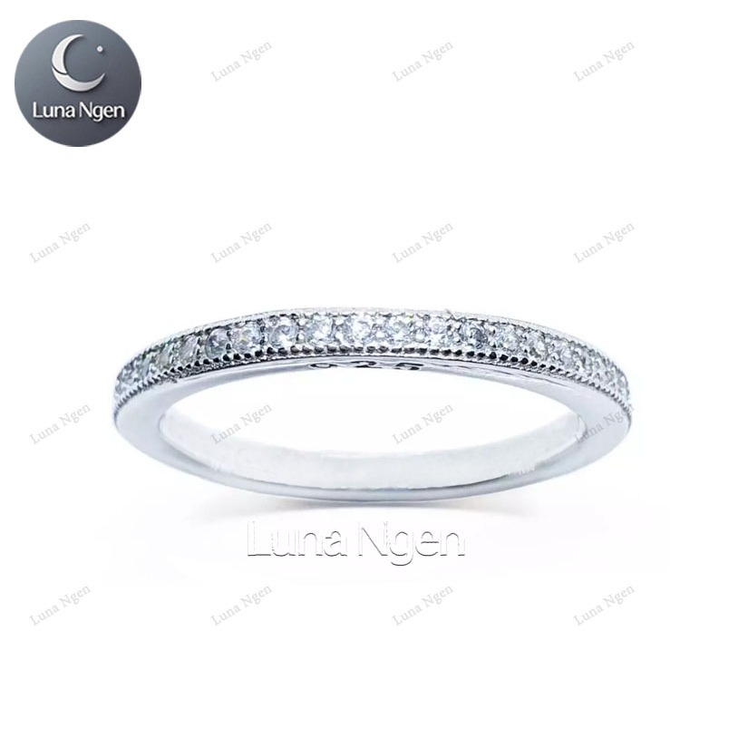 Luna Ngen แหวนเงินแท้ 925 ผู้หญิง ฝังเพชรสวิส(CZ)
