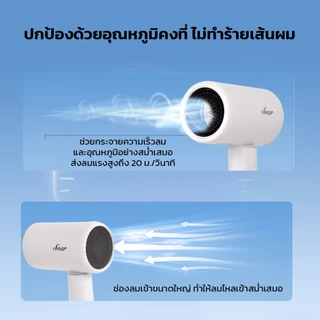 SOAR ไดร์เป่าผม GY-5300 พลังลมแรง เป่าผมแห้งไว ดีไซน์พับเก็บได้ ไอออนลบ 50 ล้านตัว Hair Dryer