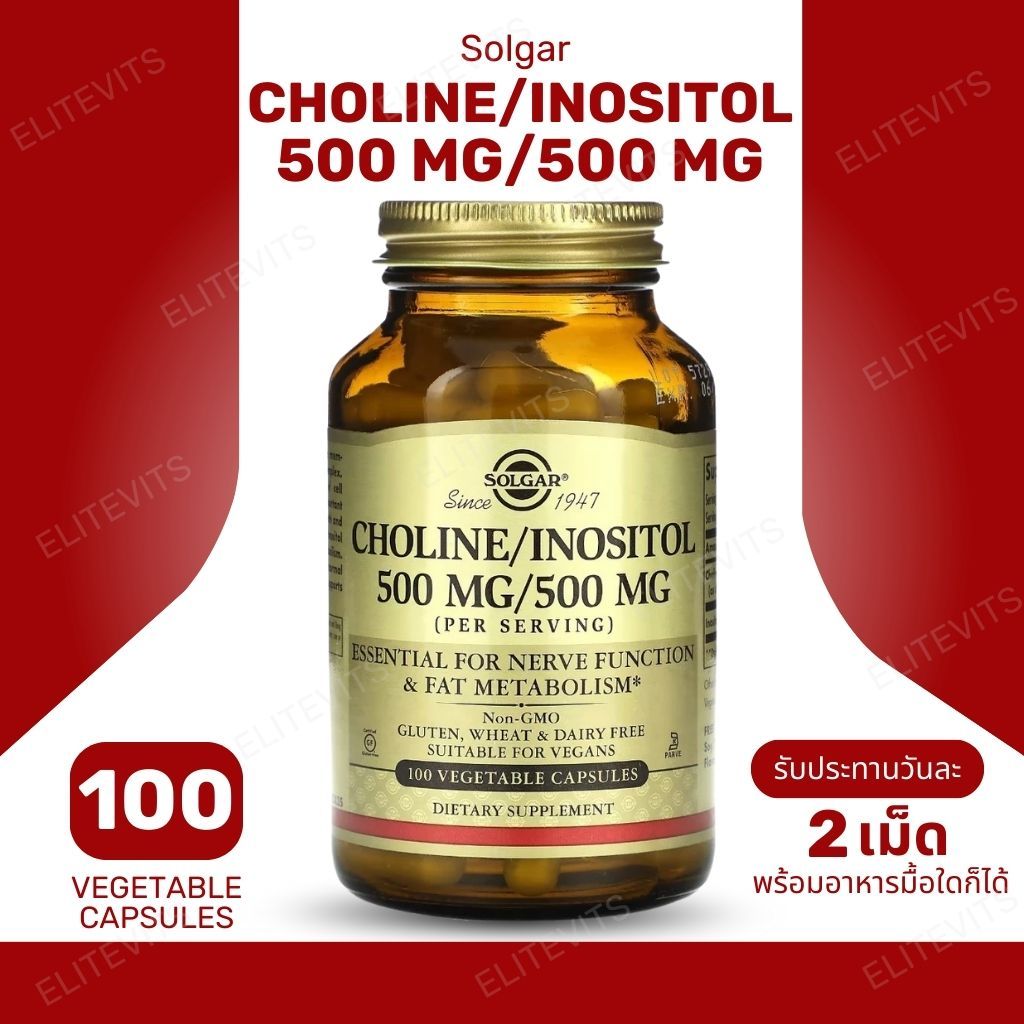 Solgar, Choline/Inositol, 500 mg, 100 Vegetable Capsules (No.3288)