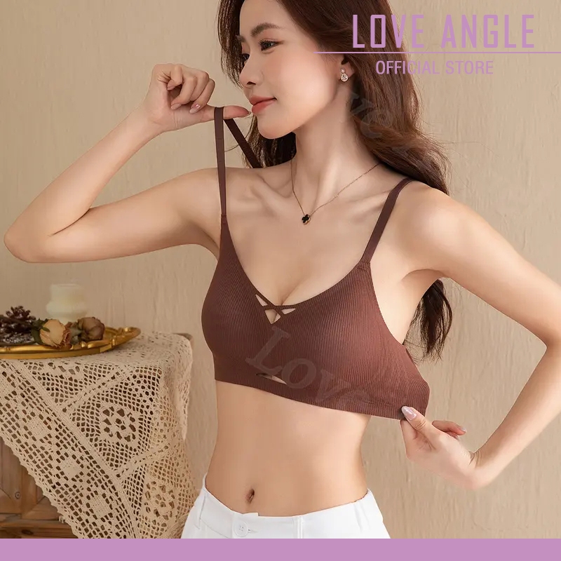 Love angel ชุดชั้นใน บรา ยกทรง ชุดชั้นในไร้โครง ไร้รอยต่อ สวมใส่สบาย บราไซซ์ใหญ่ M-4XL 689 - 2