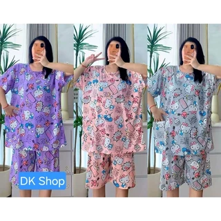 ชุดนอนกางเกงไซต์ใหญ่ 6XL ชุดนอนคนอ้วน ใส่ได้ถึง 110 โล