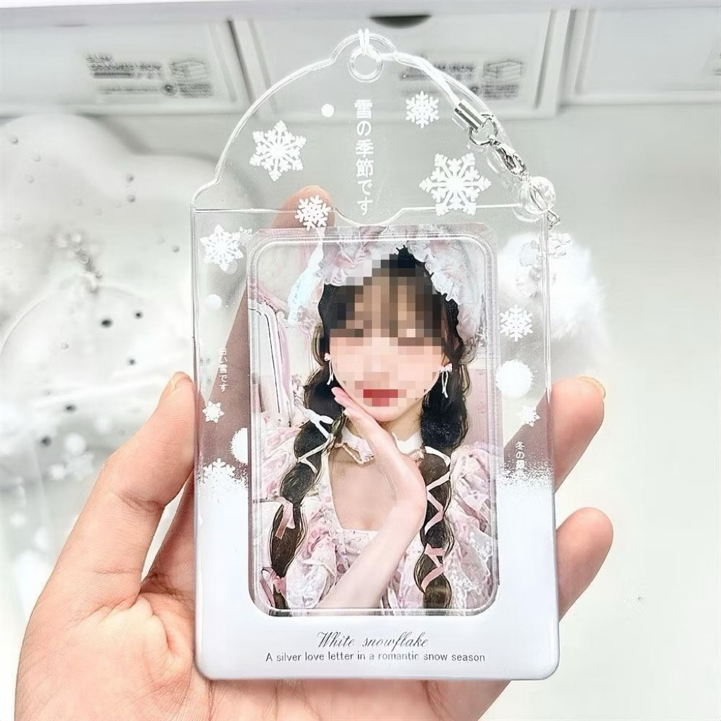 ❄️🤍พร้อมส่ง!(ไม่มีปอม)เฟรมการ์ด ลายเกล็ดหิมะสีขาว ขนาด3นิ้ว สวยมาก