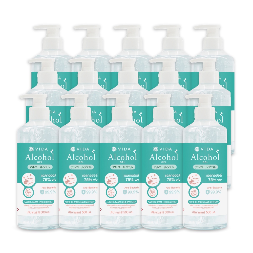 VIDA Gel Alcohol 15 ขวด 500 ml. (วีด้า เจล แอลกอฮอล์)