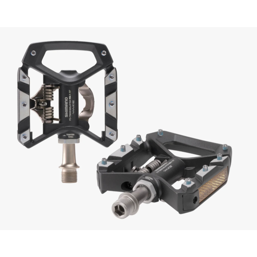 บันได shimano XT ทัวร์ริ่ง PD-T8000 พร้อมแผ่นคลีท sm-sh56 มีทับทิม ใส่กล่อง