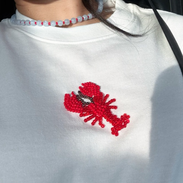 เสื้อ Baby Cropped T-Shirt ปักลาย_เสื้อปักลายลูกปัด(ปักมือ) ราคา ถูกที่สุด ดีลบีเคเค
