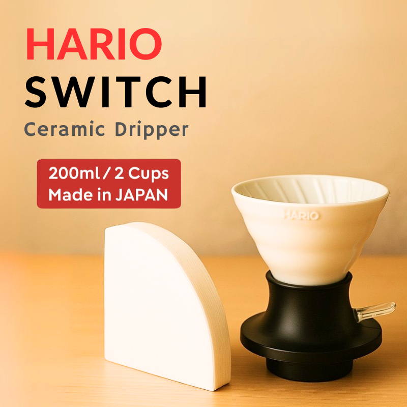 HARIO Switch Immersion Dripper SSDC-200-W | Ceramic 200ml Pour Over | White | Japan Made Coffee Tool