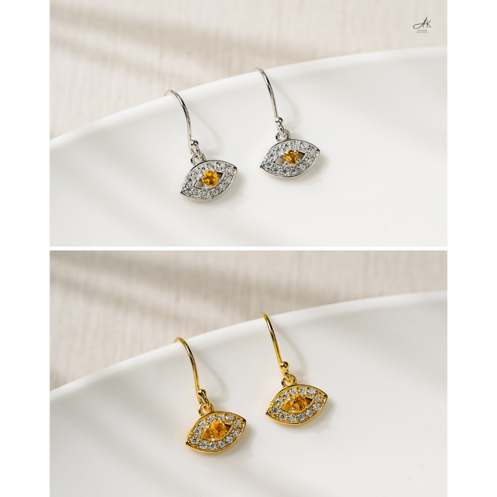 Ar-Kang Collection AKE2442/AKN784 รวมเครื่องประดับเงินแท้ สายมู ดวงตาสวรรค์ Evil Eye ประดับพลอยแท้ Swiss Blue Topaz ล้อม ราคา ถูกที่สุด ดีลบีเคเค แกลเลอรีภาพที่ 6