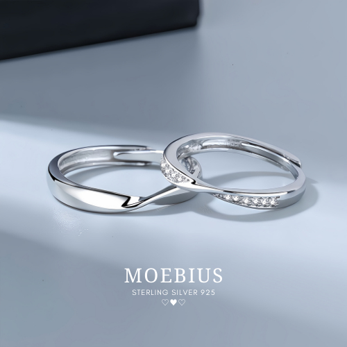 MEET💕แหวนเงิน Moebius แหวนปรับขนาด แหวนเงินสวยๆ แหวนมงคล แหวนแฟชั่น เซตแหวนคู่ แหวนผู้หญิง