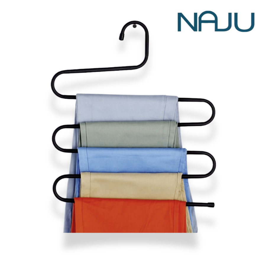 Naju ไม้แขวนกางเกง ที่แขวนกางเกง 5 ตัว ประหยัดพื้นที่ pants rack