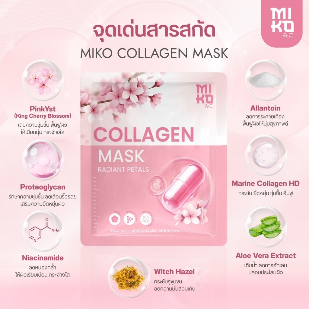 Miko collagen mask คอลลาเจนมาร์ก