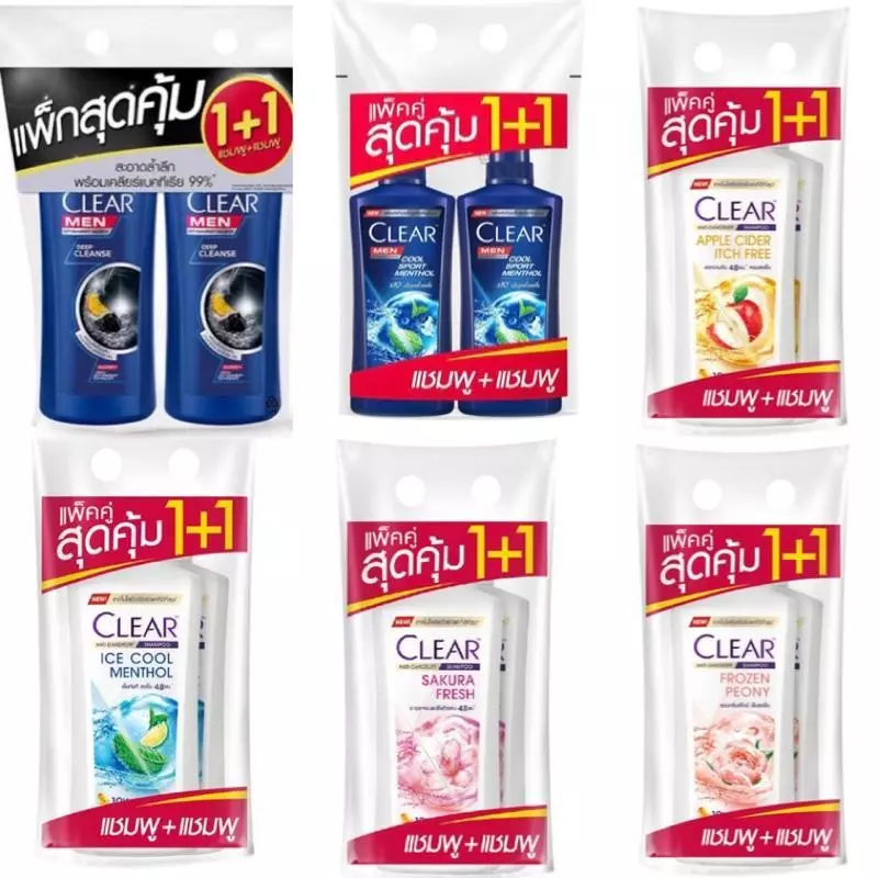 Clear เคลียร์ แชมพูขจัดรังแค ขวดหัวปั๊ม 360 - 370 มล. (แพ็ค 2 ขวด)