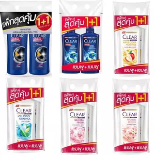 Clear เคลียร์ แชมพูขจัดรังแค ขวดหัวปั๊ม 360 - 370 มล. (แพ็ค 2 ขวด)