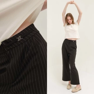 CHUUCHOP - (XS-4XL) Nyla Striped Pants กางเกงสแลคขายาวลายทาง (C8421)
