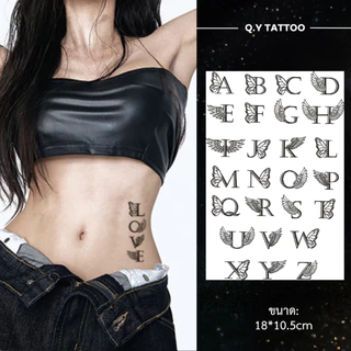 แทททู กันน้ำ15วัน ลายอักษรเท่ๆ ภาษาอังกฤษมินิมอล ไม่สะท้อนแสง แทททูสติ๊กเกอร์ติดนิ้วติดแขน