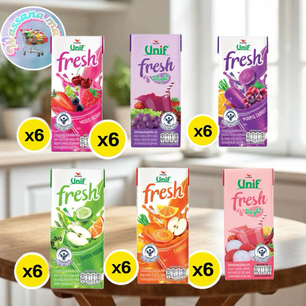 ยูนิฟ น้ำผักผลไม้ กล่อง180มล. แพค6!