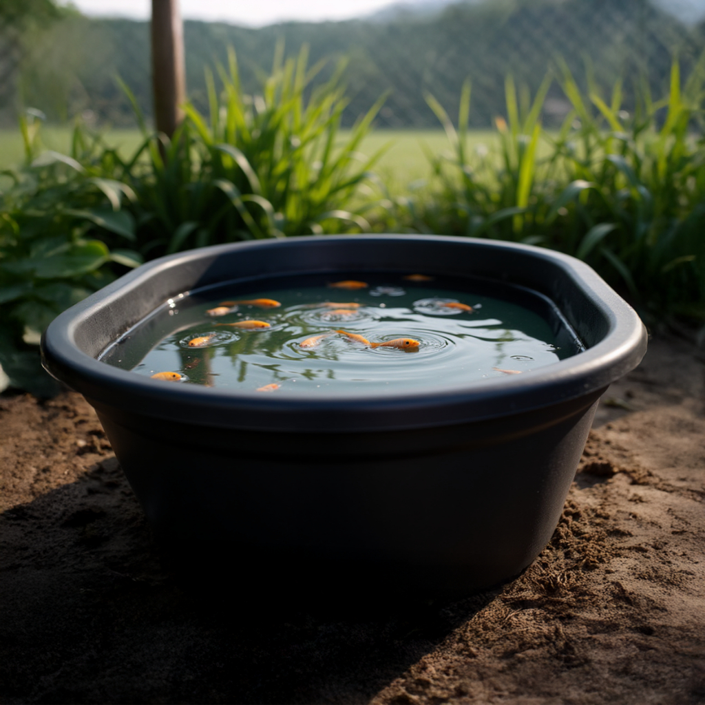 อ่างเปล อ่างบัว อ่างผสมปูน 200 ลิตร สีดำ - อ่างพลาสติก อ่างเลี้ยงปลา - 0332 - 5