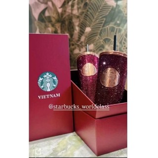 แก้วเพชรสีแดงBurgundystarbuckนำเข้าจากสตาบัคvietnam#แรร์ไอเท…