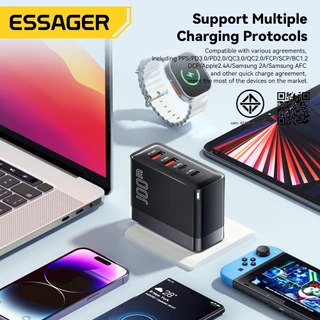 Essager เครื่องชาร์จพกพา 100W 2C+2A มาตรฐานยุโรป เหมาะกับอุปกรณ์หลากหลาย