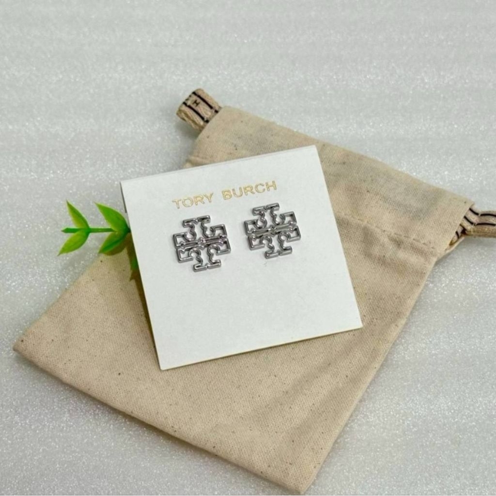 T0RY BURCH  BRITTEN  LOGO STUD EARRING