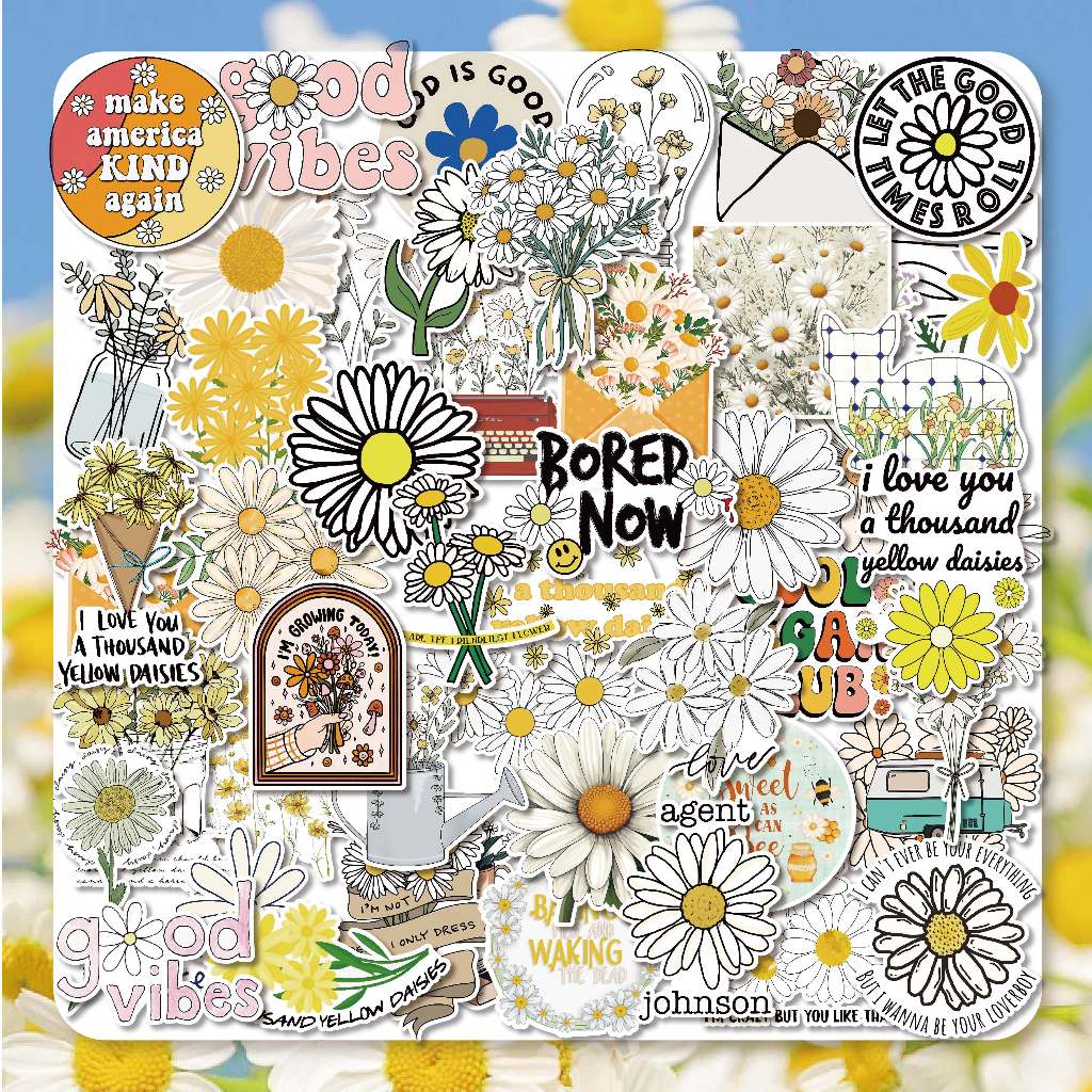 "จัดส่งจากกรุงเทพฯ"-50 ชิ้น Little daisy Series Graffiti สติกเกอร์สําหรับกระเป๋าเดินทางโทรศัพท์มือถือกรณีแล็ปท็อปหมวกนิ
