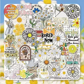 "จัดส่งจากกรุงเทพฯ"-50 ชิ้น Little daisy Series Graffiti สติกเกอร์สําหรับกระเป๋าเดินทางโทรศัพท์มือถือกรณีแล็ปท็อปหมวกนิ