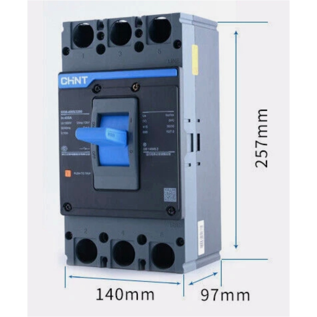 CHINT NXM-400S /3300 3P 35kA เซอร์กิตเบรกเกอร์ เบรกเกอร์ เบรกเกอร์ 3P เบรกเกอร์ไฟ NXM Series Moulded