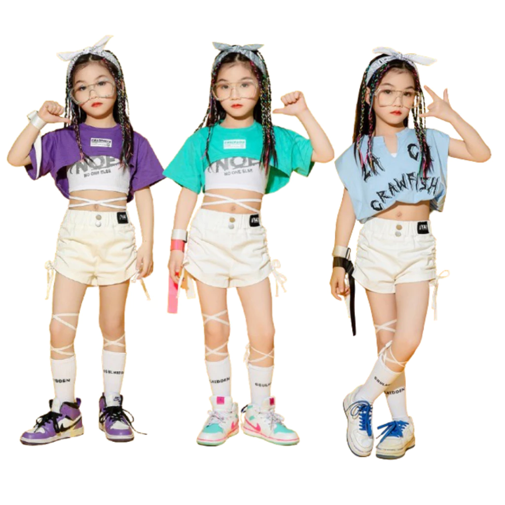 เสื้อครอปเต้นสำหรับเด็ก Cover Dance Street Dance Jazz Dance thumbnail 8
