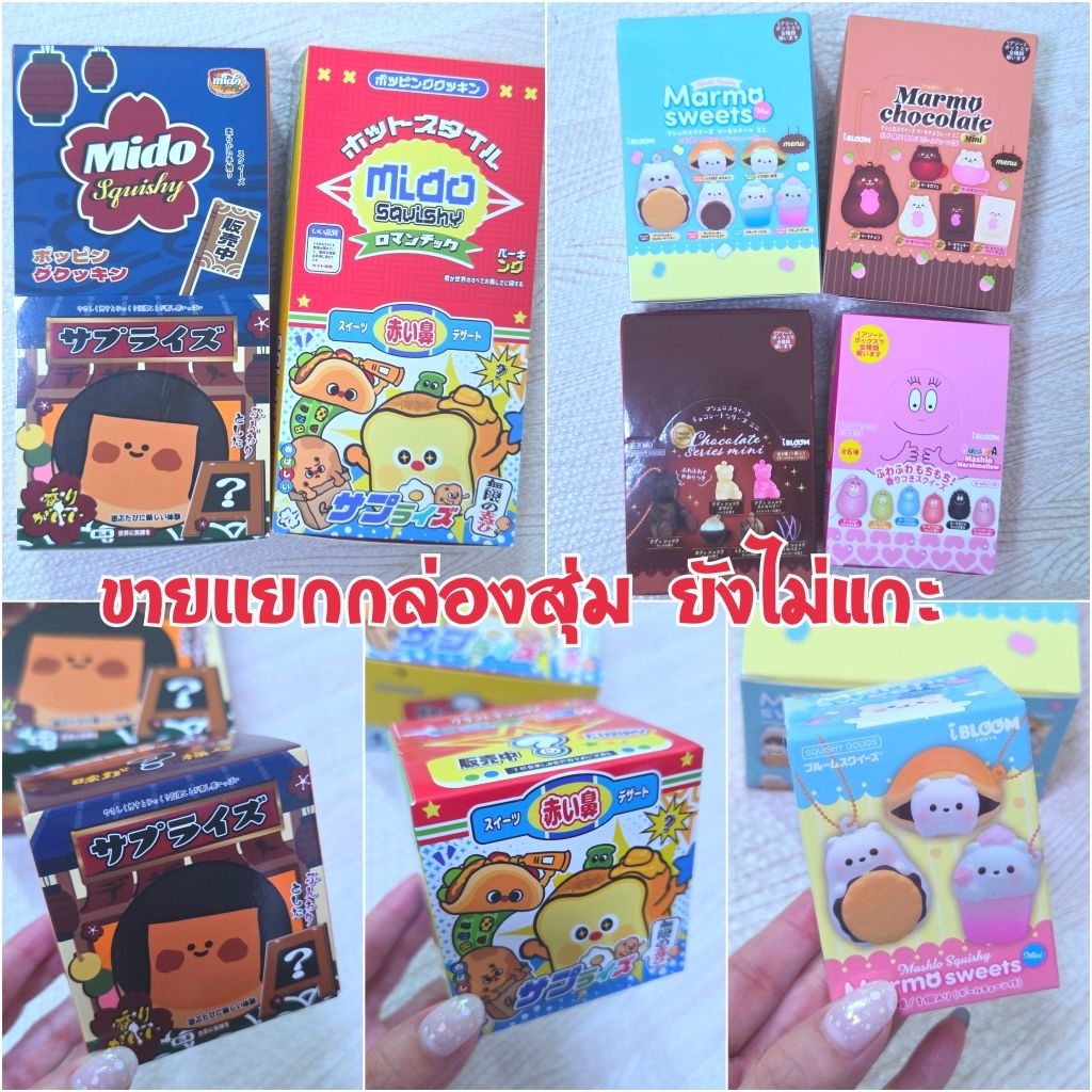 มือ1ทุกชิ้นยังไม่เเกะ สกุชชี่กล่องสุ่ม IBloom / Mido ขายกล่องสุ่มมินิแบบเเยกพร้อมส่ง