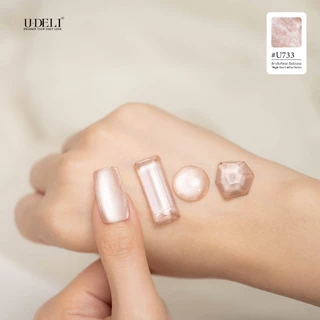 U-733 สีแคทอายแมจิค (ไม่อบ) U-DELI Magic Cat Eye Vegan สีลูกแก้ว สีทาเล็บกึ่งเจล โทนสีสวย ดึงเงาง่าย