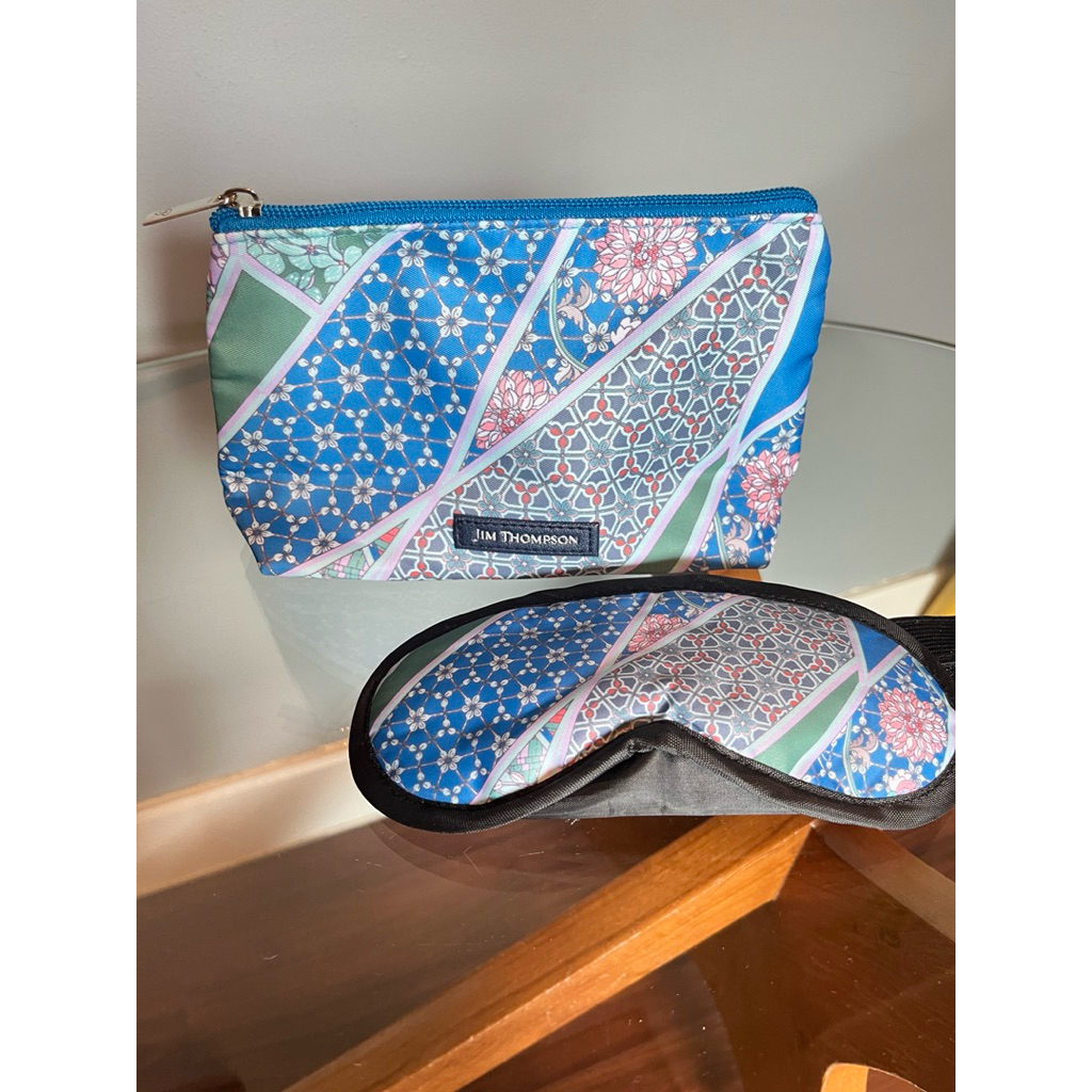 กระเป๋าใส่ของจุกจิก Amenities Bag 💜💙 Jim Thompson X Thai Airways
