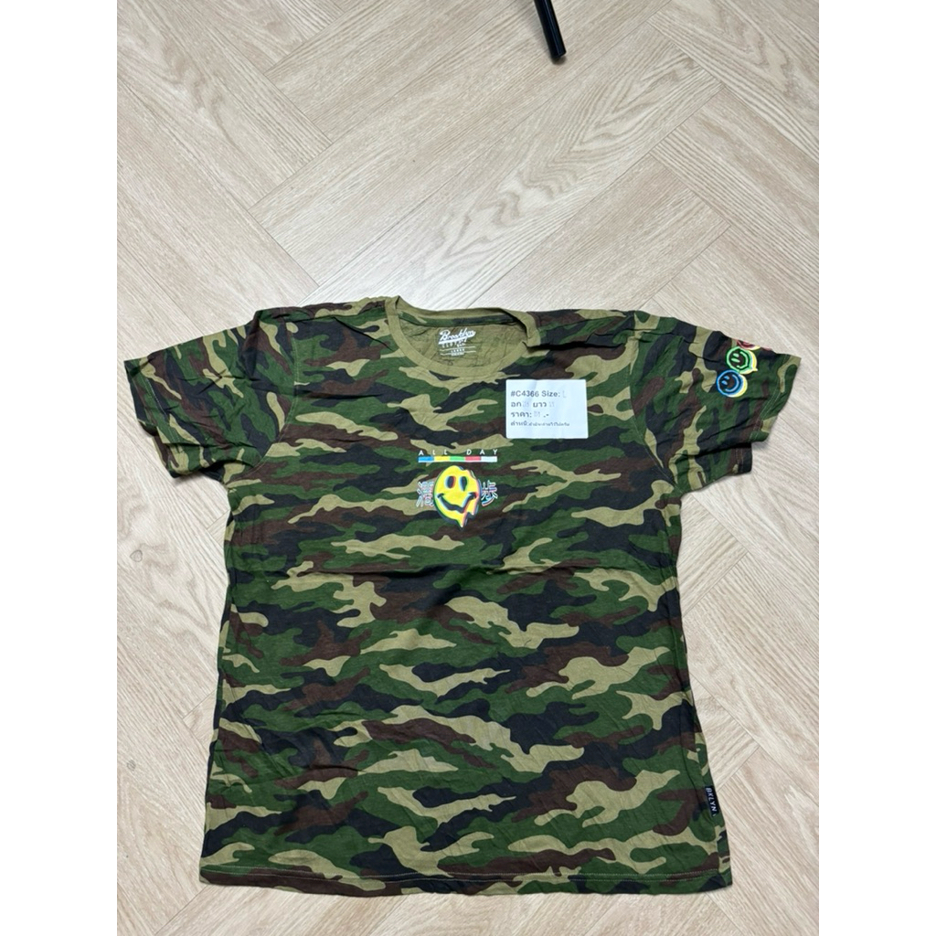 Size:L เสื้อยืดทหาร เสื้อซับในทหารอเมริกา เสื้อทหารอเมริกา เสื้อGS  ลายไม้ ลายป่า วูดแลนด์ เสื้อยืดA