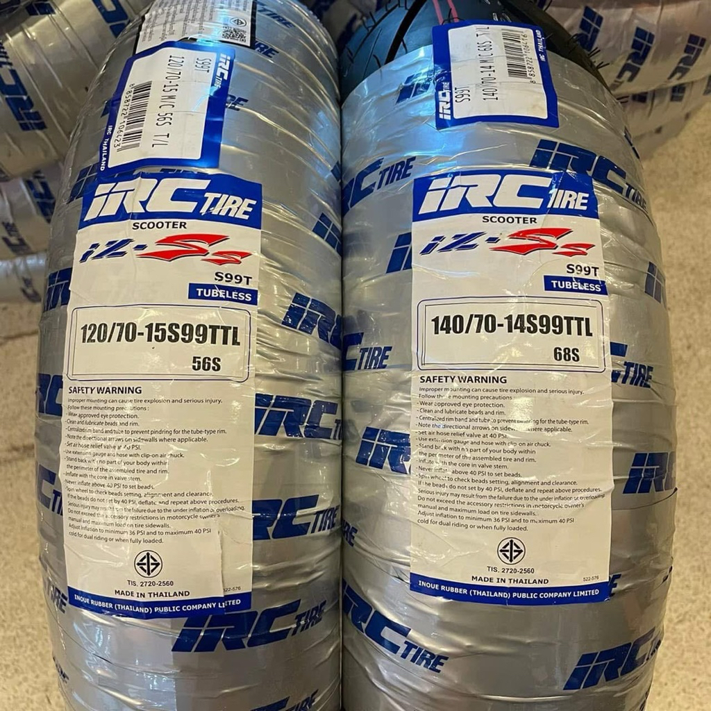 (คู่) ยางนอก IRC IZ-Ss 99T สำหรับ Xmax Forza Zontez 120/70-15, 140/70-14