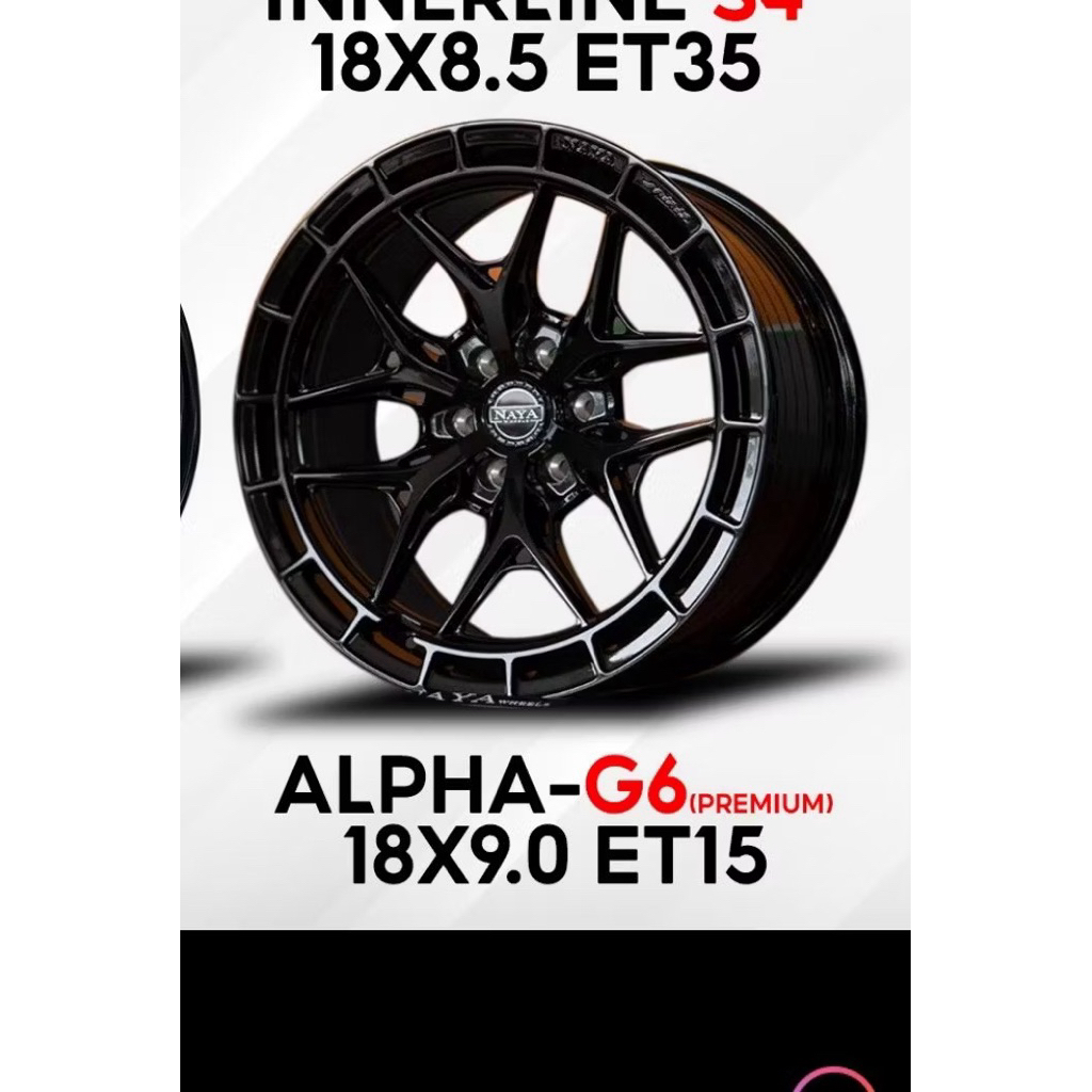 ล้อแม็กซ์ NAYA ALPHA6 ขิบ 18  และ 206/114 ตรงรุ่นNAVARA สวย สปอร์ต ล้อแท้ รับประกัน6ปี ราคาต่อ4วง ลด