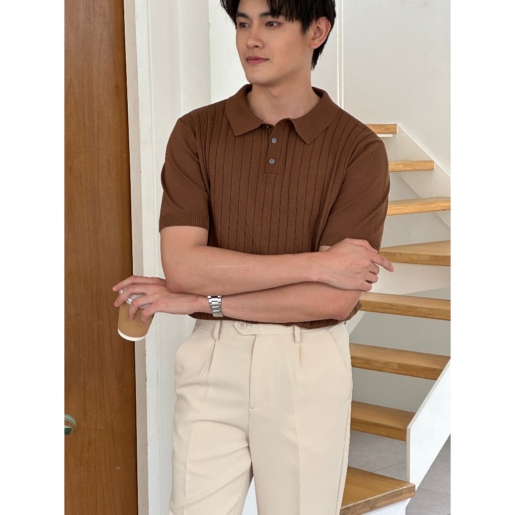 KINS | เสื้อโปโลคอปก โปโลแขนสั้น โปโลสีพื้น ของขวัญให้แฟน ของขวัญวาเลนไทน์ (KN101) รูปที่ 6
