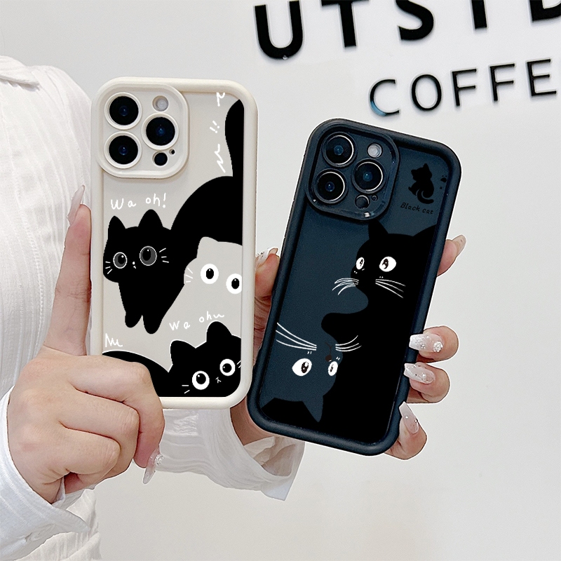 การ์ตูนตลกแมวสีดำเคส Tpu อ่อน เคส Vivo Y17/Y12/Y15/Y11/Y12i Y17s/Y28 Y20/Y20i/Y20s Y11S/Y12S Y50/Y30/Y30i
